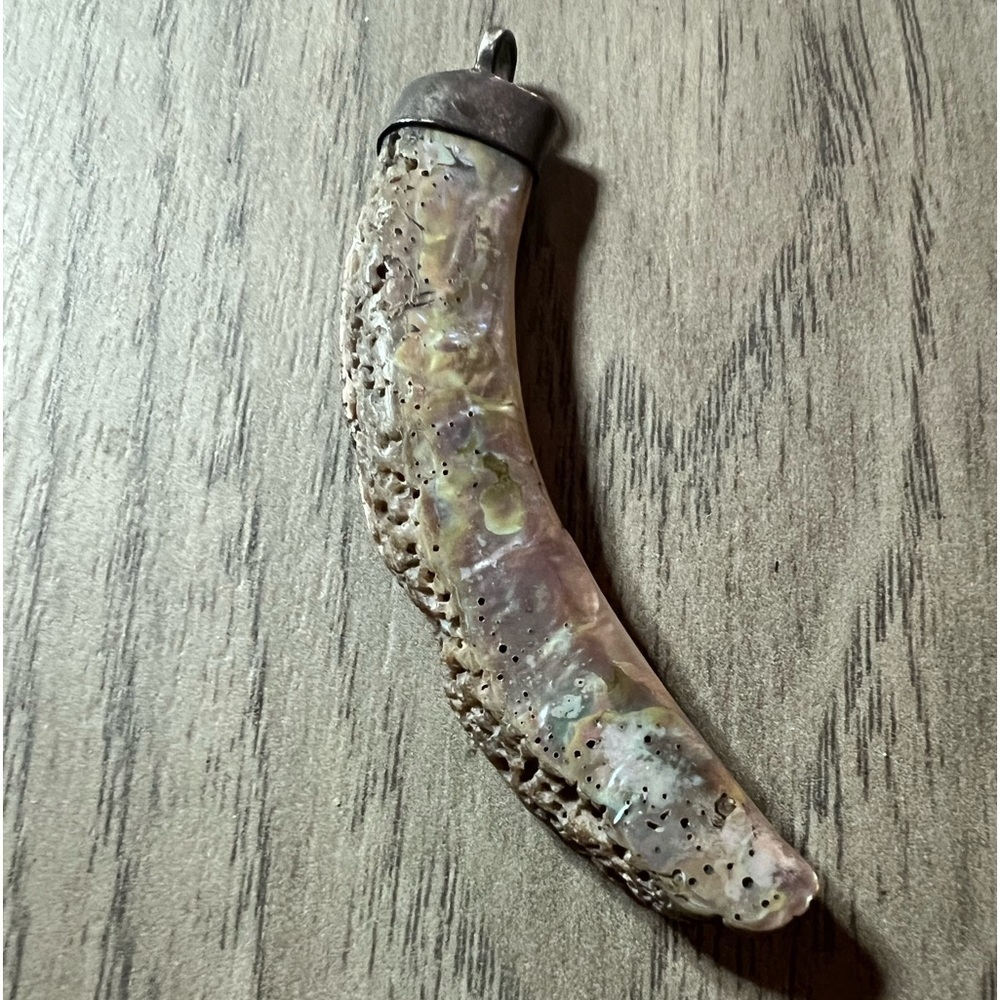 Sterling Silver Abalone Horn Pendant